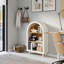 Petite bibliothèque arquée, armoire de rangement arquée, bibliothèque supérieure arquée en bois moderne avec 3 tablettes, tablettes en grain de bois, étagère de rangement à 3 niveaux pour le salon, la chambre à coucher, le vestibule-303399824