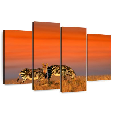 Zebras At Sundown