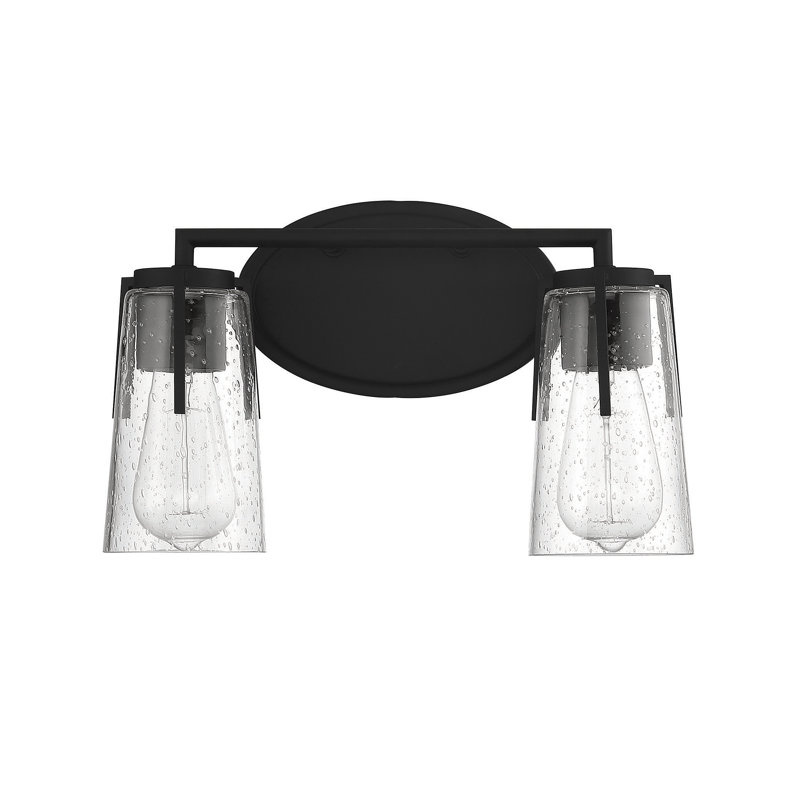 Kirbyville 2-Light Dimmable Vanity Light in Black, Black, 2 Lights, 8.5" H x 14" W x 14" D