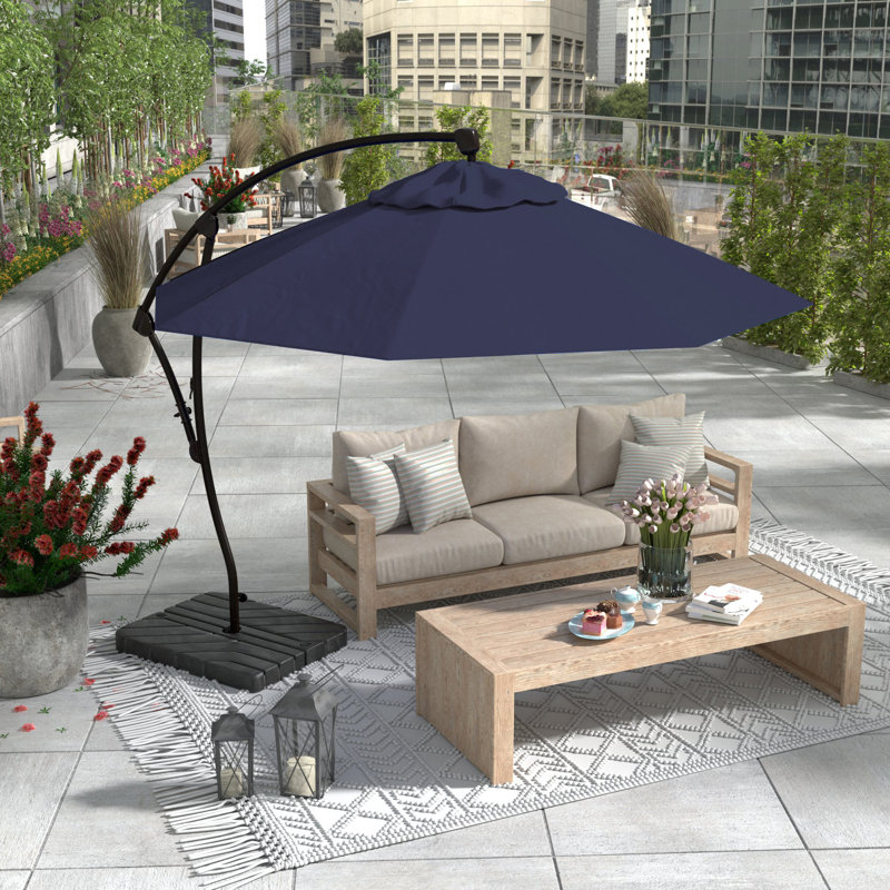Jiles 108'' Cantilever Umbrella, Navy Blue- Olefin