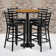 Aniket 30'' Round Laminate Table Set with Round Base and 4 Ladder Back Metal Barstools