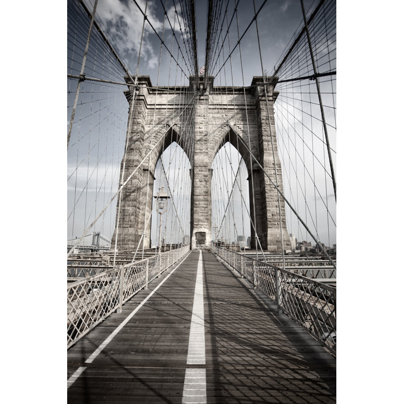 Sawyerville Brooklyn Bridge par Carlosgrande - photographie sur toile tendue, H 12 po x l 8 po