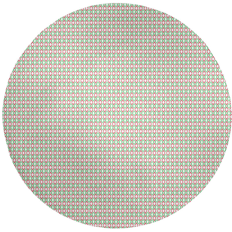 Chenille Geometric Indoor Rug, Round 5'