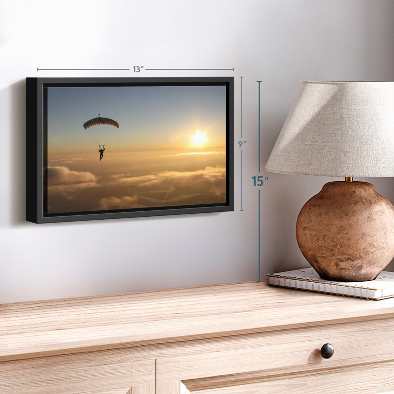 Skydiving Sunset Canvas Print, 9" H x 13" W