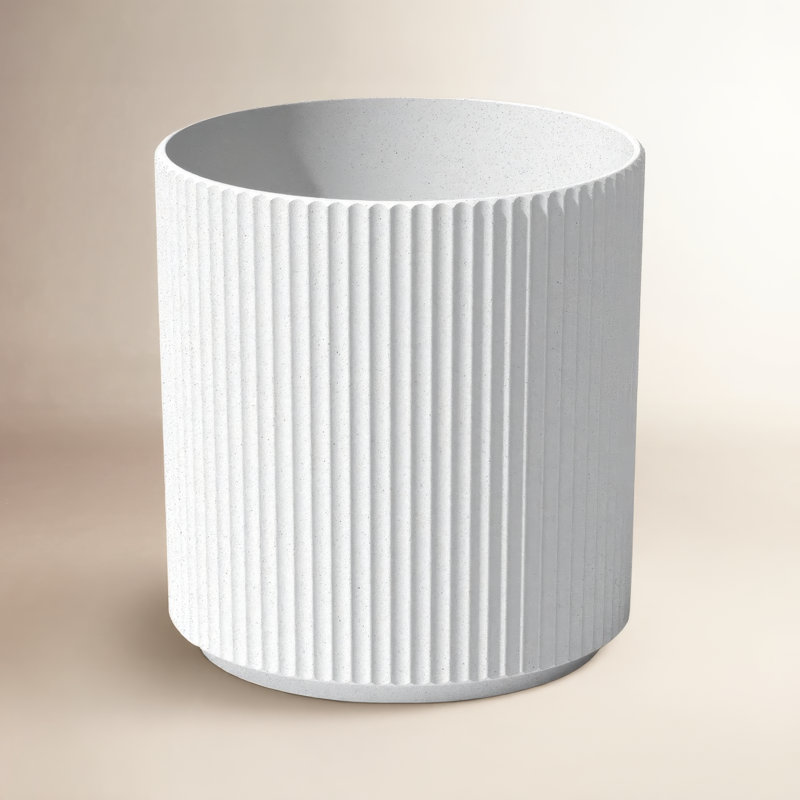 Pot à fleurs rond Demi Series, 1, Blanc, H 19,75 po x l 18,5 po x P 18,5 po