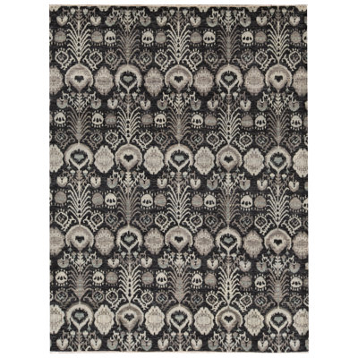 Hand Woven Wool Ikat Area Rug