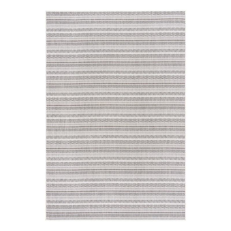 Faith-Rose Striped Indoor / Outdoor Rug, Rectangle 6' x 9'