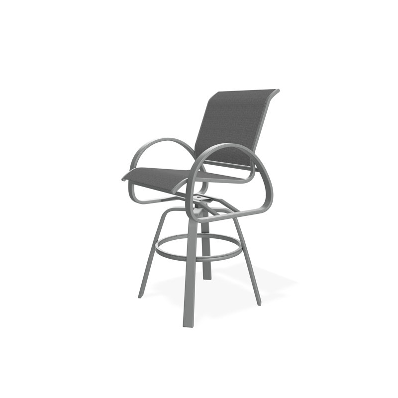 Chaise de café pivotante en aluminium Aruba II, Graphite, Indigo Collect, 29