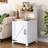 Nightstand With Charging Station, 18 Inch Farmhouse End Table With Barn Door And Adjustable Storage Shelf, Rustic Wood Sofa Side Table (Nightstand Compatible) W/Magnetic Door-1412636784