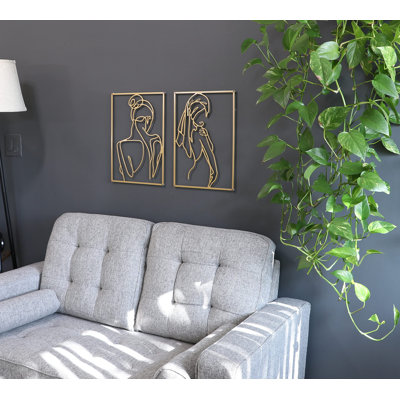 Modern People Wall Decor on Metal