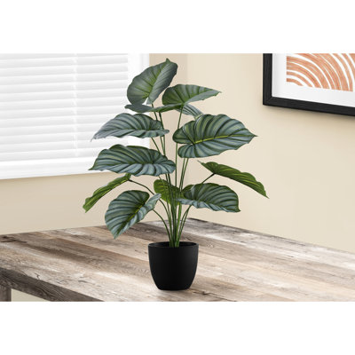 24" Indoor Artificial , Real Touch Leaves, Decorative, Black Pot Tall , Greenery Decoration, Touch,
