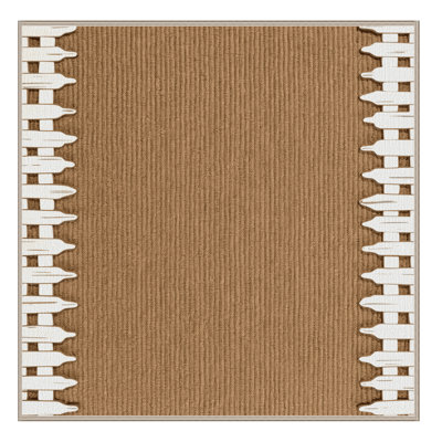 Washable Picket Fence Border Farm Area Rug