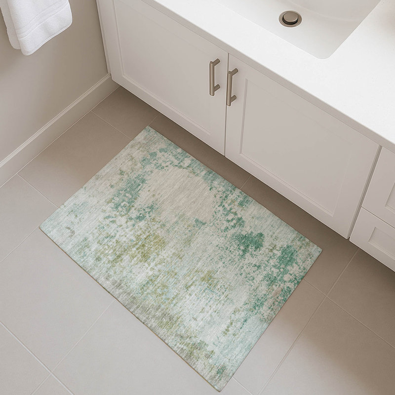 Premium Machine Washable Mayfield AMF2070 Abstract Rug, 1'8" x 2'6", Putty