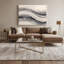 Horizontal Striped Fog Grey White White Canvas Wall Art-587641817