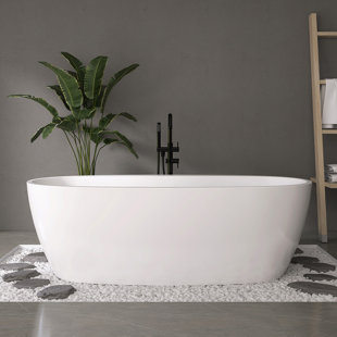 Baignoire de trempage autoportante en acrylique 67 po Fslefay