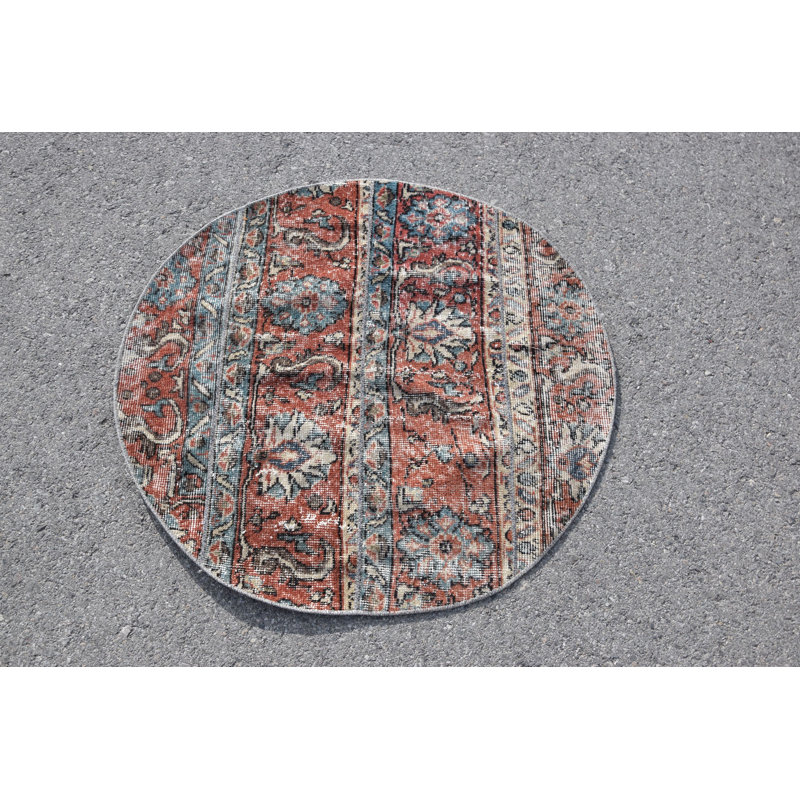 Tapis turc Oushak authentique fait à la main avec un motif oriental antique, idéal pour le vestibule