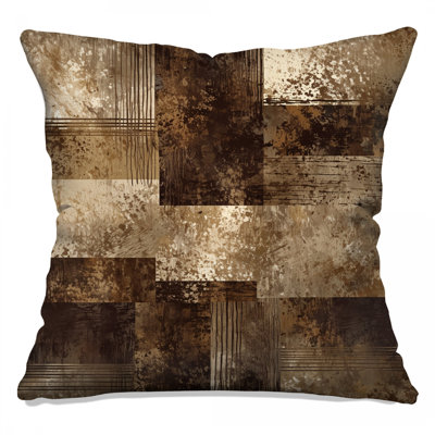 Abstract Earth Tones Double Sided Throw Pillows