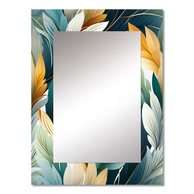 Haylia Jungle Tropical Plams Composition - tropical  Decorative Mirror, Tropical Wall Mirror, Printed Metal Art, 32" x 24"