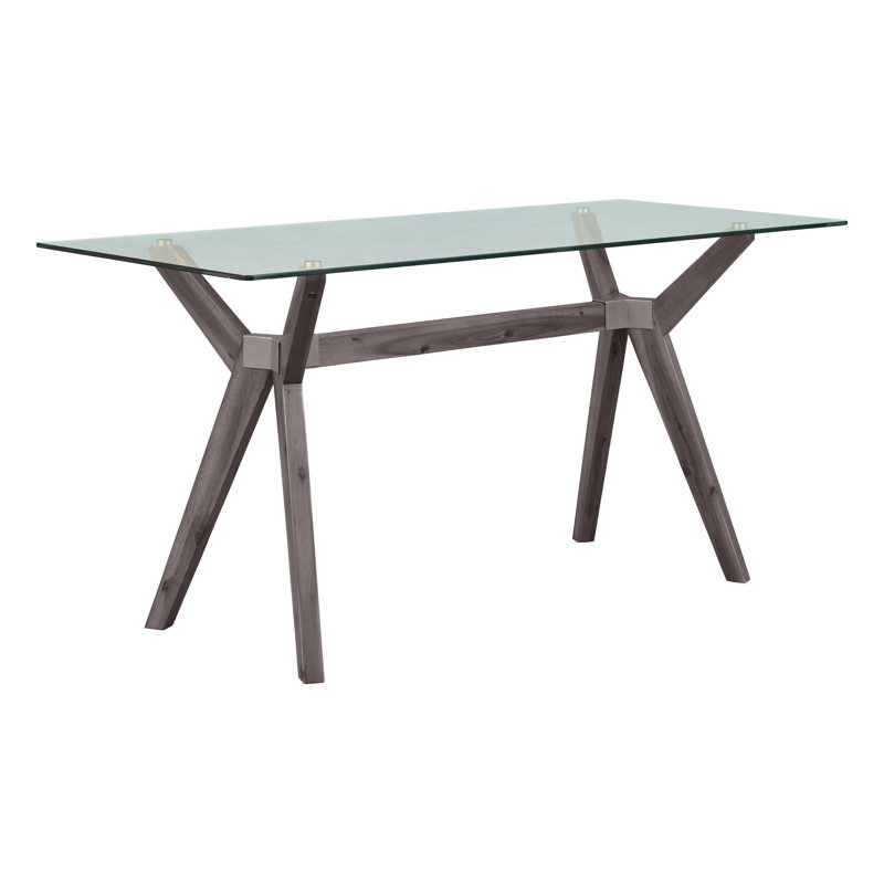Bureau en verre Walter, Gris/argent