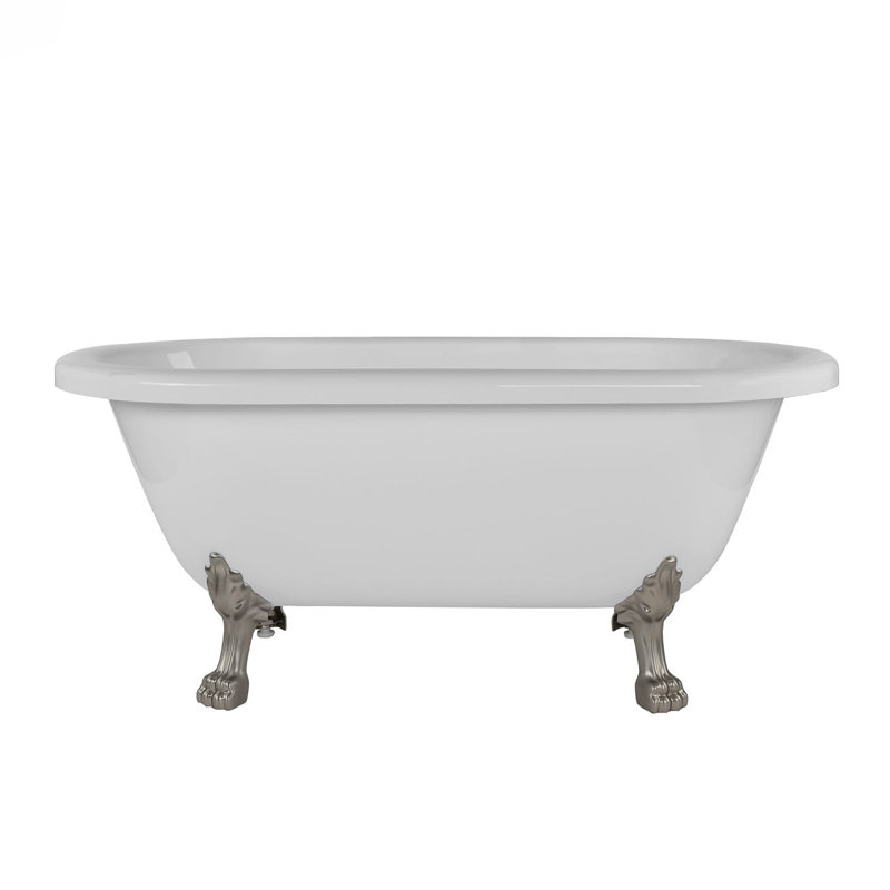 66.75'' x 30'' Soaking Acrylic Bathtub, Gray