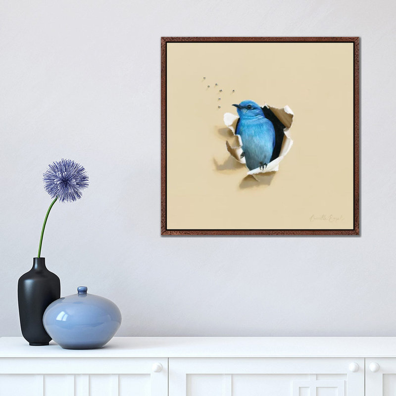 Blue Blood 1 Piece Wall Art on Canvas, 45.72 cm H x 45.72 cm W, Classic Brown Wood Framed