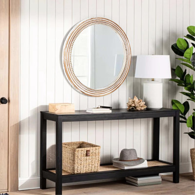 Miroir rustique décoratif 23,29 pouces avec perles