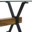 Dining table. Modern tempered glass dining table. Large modern office desk with metal legs and MDF crossbars, suitable for home and office use. Kitchen 70.9 inches x 35.4 inches x 30 inches