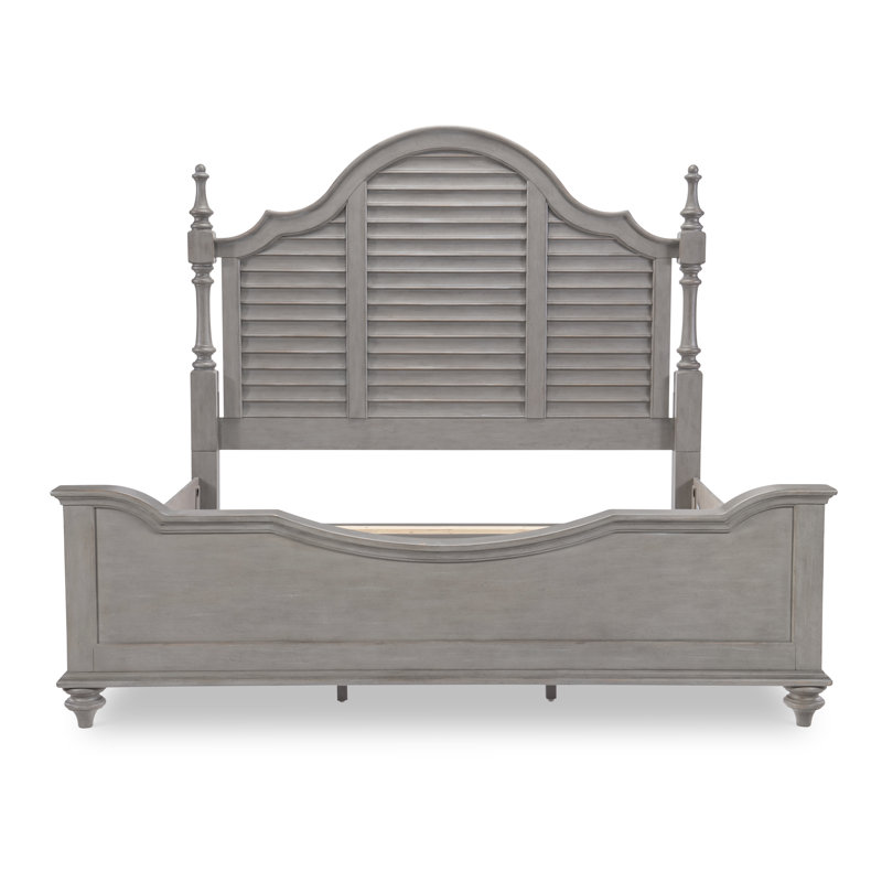 King Gray and Brown Wood Poster Bed