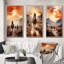«Cowboy Chassing The Sunset», 3 pièces-597553904-597553910