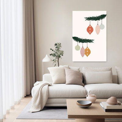 Ornements de Noël rétro, impression d'art moderne paysage de pin rétro moderne coloré
