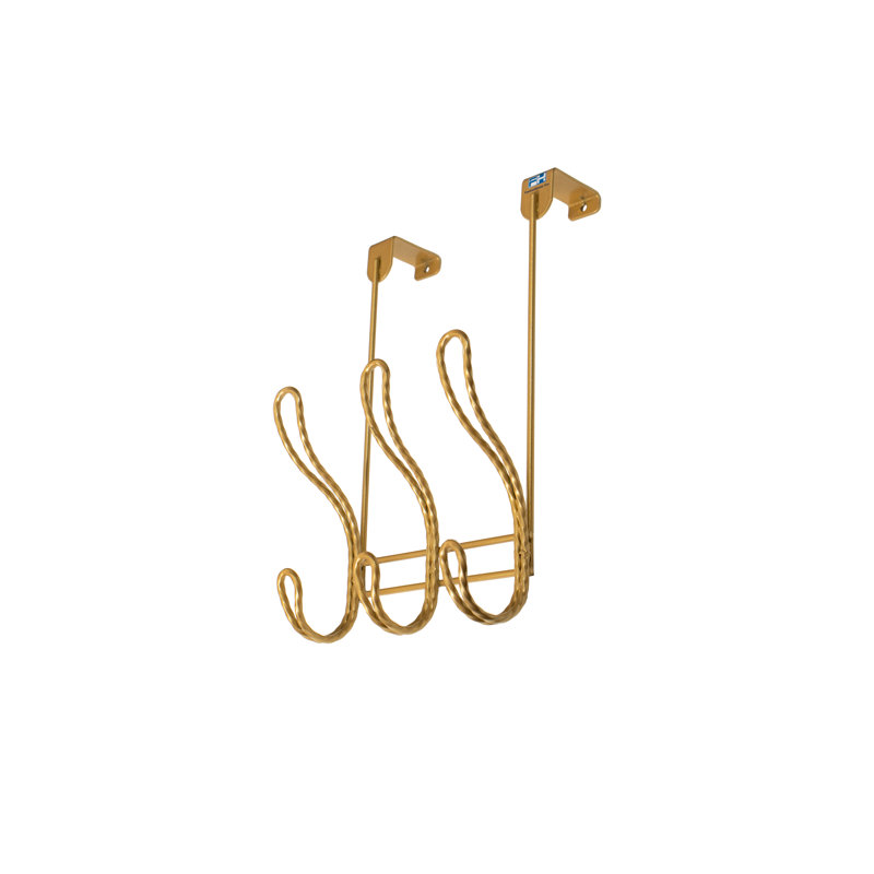 Erial Iron 6 - FantasHome Twisted Design Over The Door Hook Rack with 6 Hooks, Gold