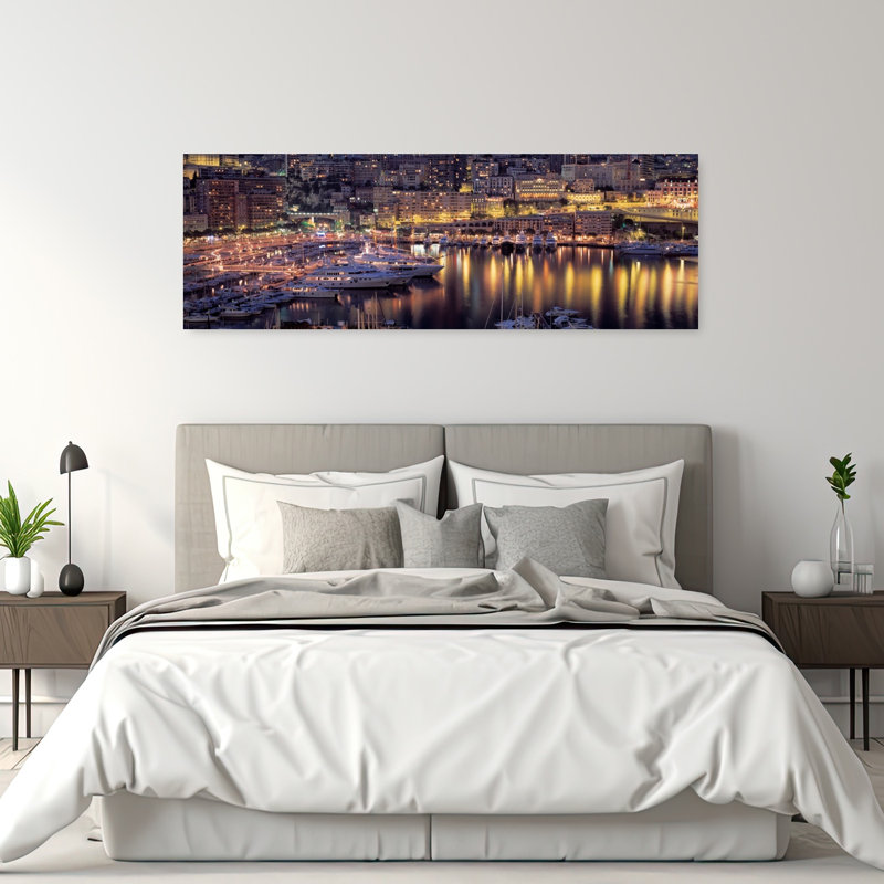 Port, Monte Carlo, Monaco, art mural contemporain, H 20 po x l 60 po