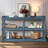 Console Table With 3-Tier Open Storage Spaces And Roman Column Effect Support Legs,Narrow Sofa Entry Table For Living Room, Entryway And Hallway-1304925649