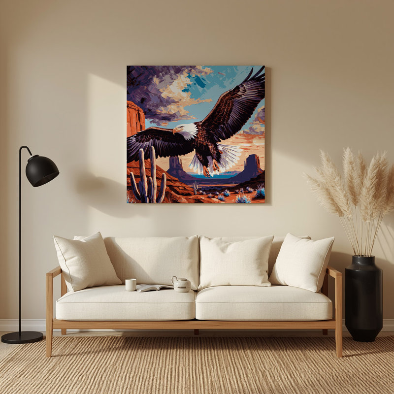 «Southwestern Animals Birds of Prey», art mural en métal 5 bruns, H 96 po x l 96 po x P 0,05 po