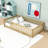 Twin Wooden Frame Kids Bed With Slats-1832632926