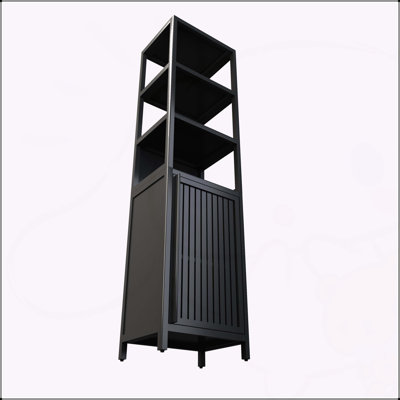 Armoire de rangement polyvalente et mince avec tablettes en bambou pour diverses pièces
