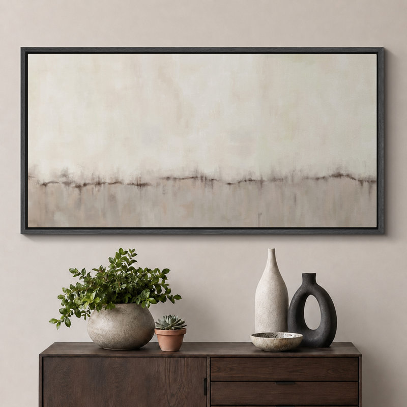 Minimal Landscape Print, 30" H x 60" W, Black