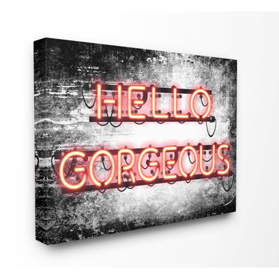 «Fashion Designer Hello Gorgeous Neon Light», art textuel