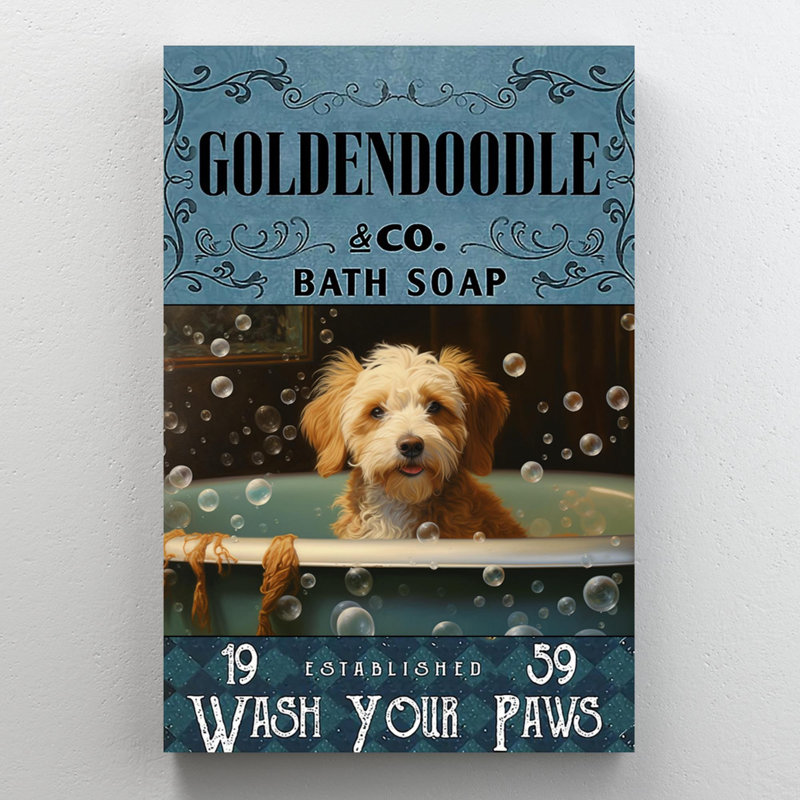 " Goldendoodle Bath Soap ", 20" H x 16" W x 1.25" D