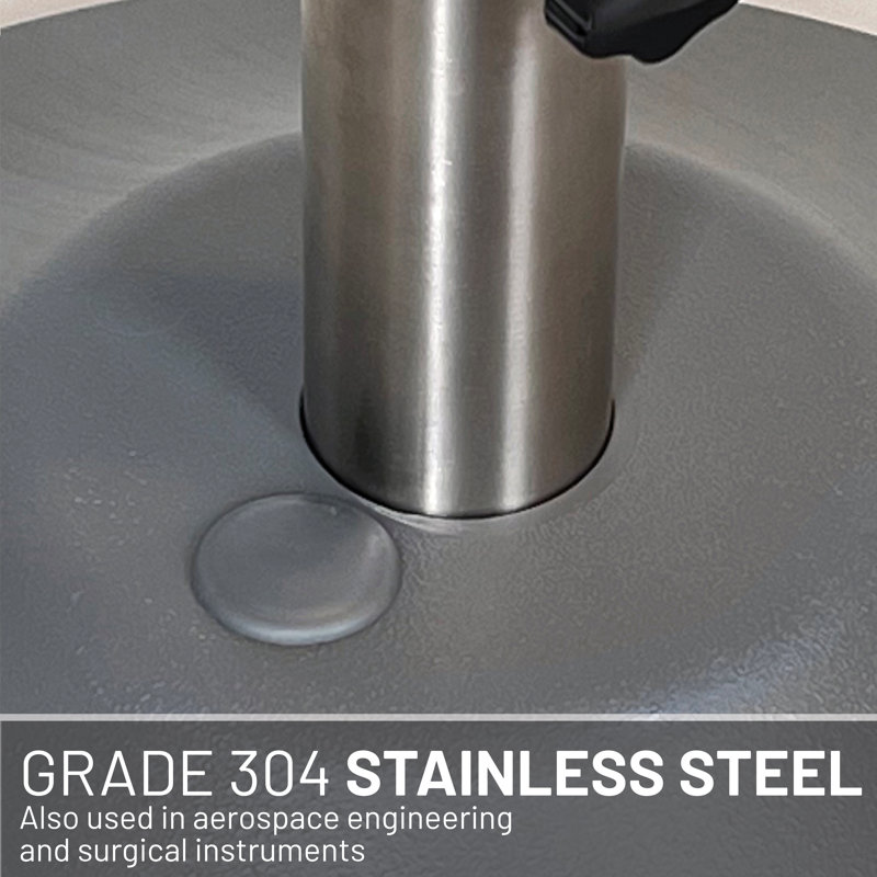 Gray Stainless Steel Fillable Patio Umbrella Base with Wheels