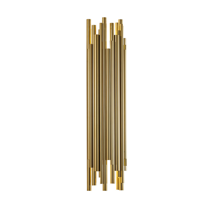 Transitional 2 Light Gold Rod Wall Sconce, Gold
