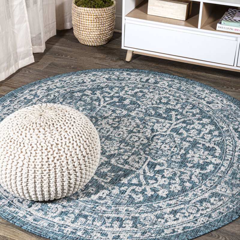 Tapis intérieur / extérieur Massimo Bohemian Medallion, Rond 3 pi 1 po