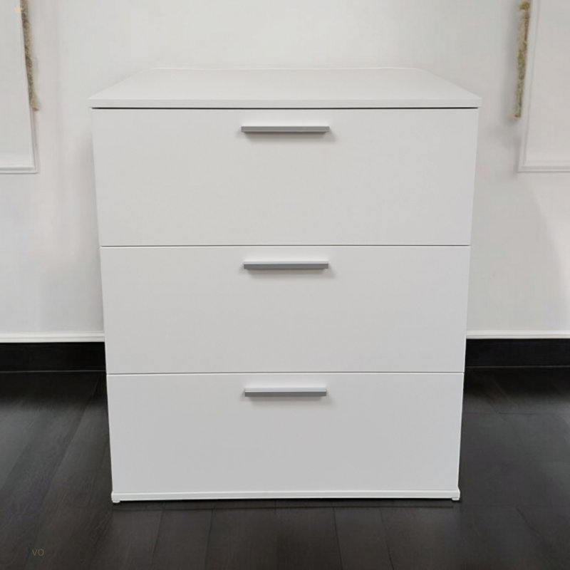 Commode modulaire à trois tiroirs Morgan en blanc