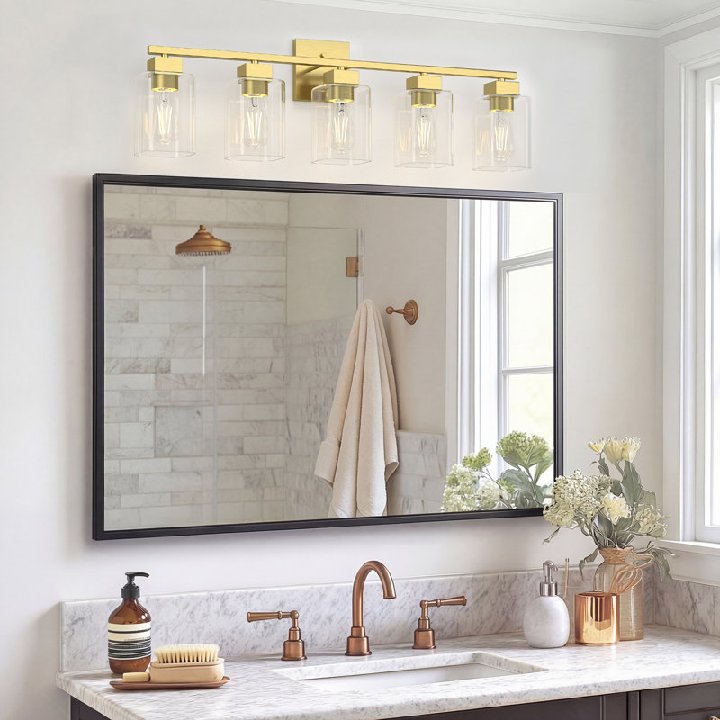 Éclairage pour coiffeuse Hartshorn, Or brossé, 5 lumières
