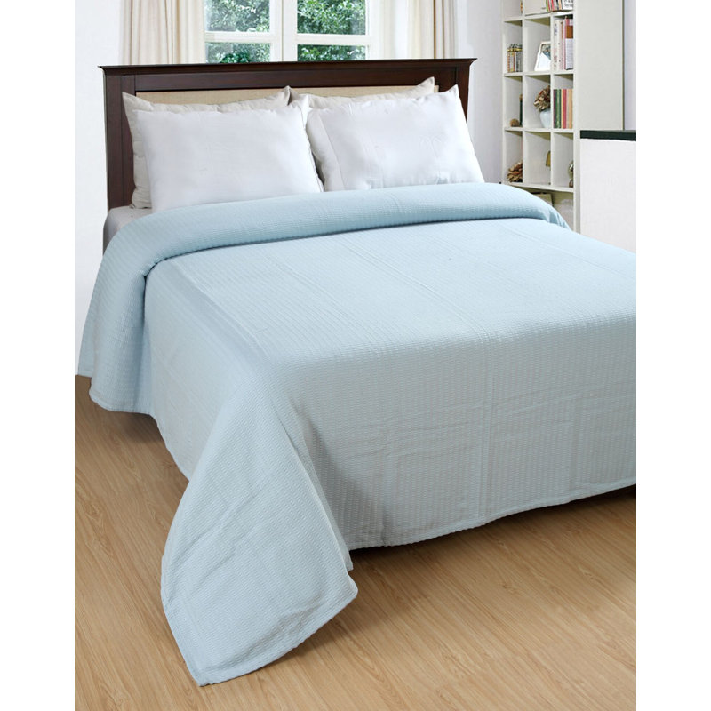 Couverture luxueuse en coton peigné, Très grand, Bleu