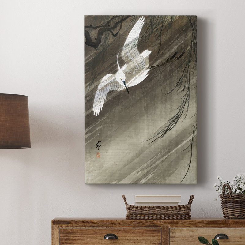 Koson's Flying Herons II - Cavas enveloppés de galerie, H 27 po x l 18 po