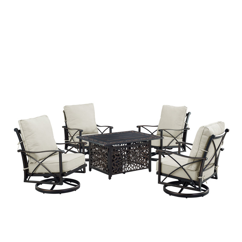 Teuta 4 - Person Patio Conversation Set with Cushions