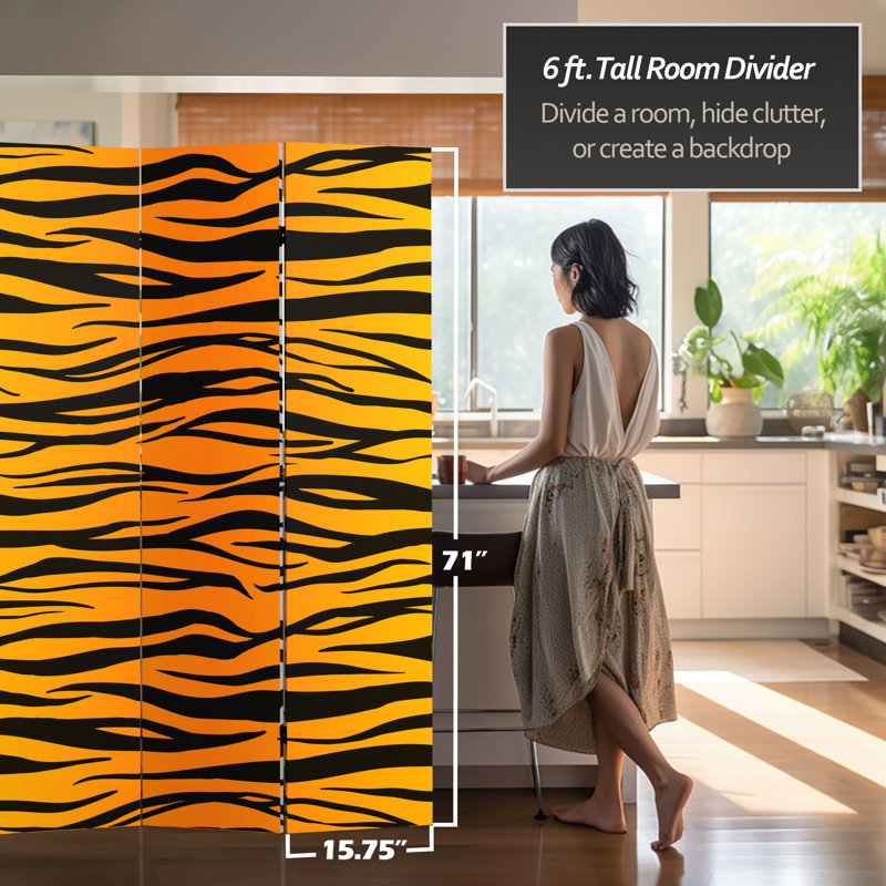 Ahraya 47.25'' W x 71'' H 3 - Panel Folding Room Divider