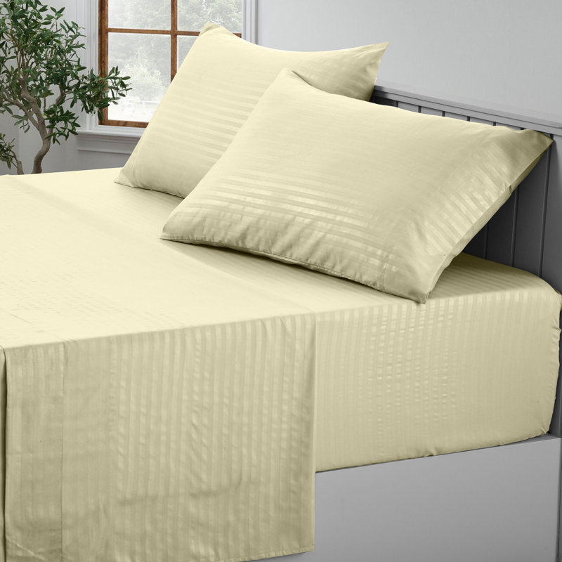 Ensemble de literie en microfibre avec draps-housse et drap-housse Lux Decor Collection, Taie d'oreiller très grande, Vanille
