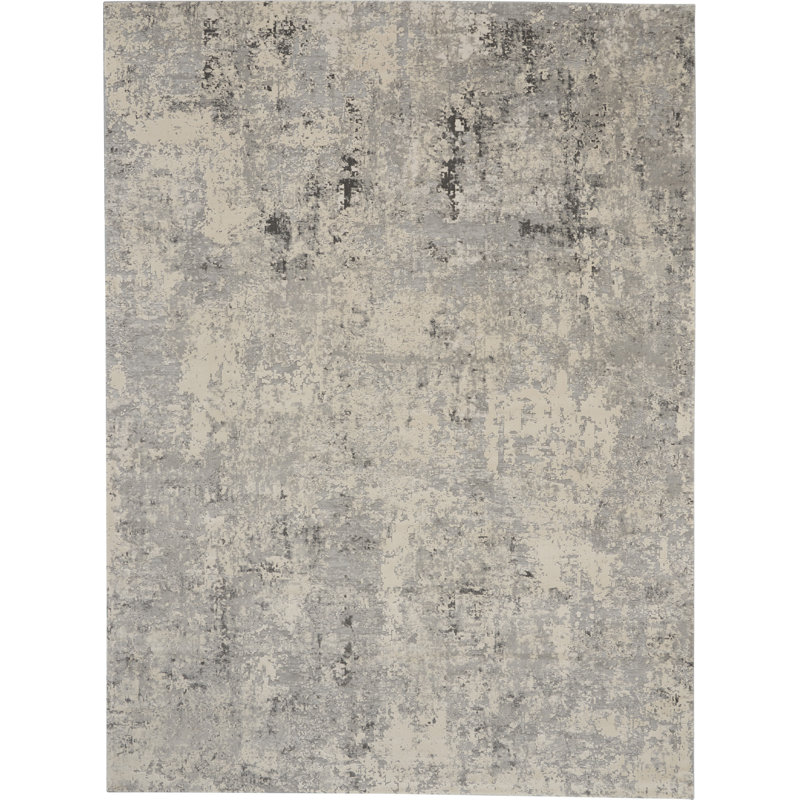 Tapis abstrait gris / beige Pryce, Rectangle 7 pi 10 po x 10 pi 6 po